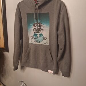 Diamond Supply Co. Gray Pullover Hoodie Vintage Vibe A Must Have Classic